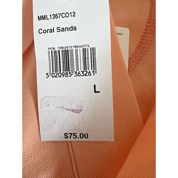 Barbour Men's Lightweight Sports Polo Shirt 100% Cotton Coral Sands Large - Picture 4 of 4